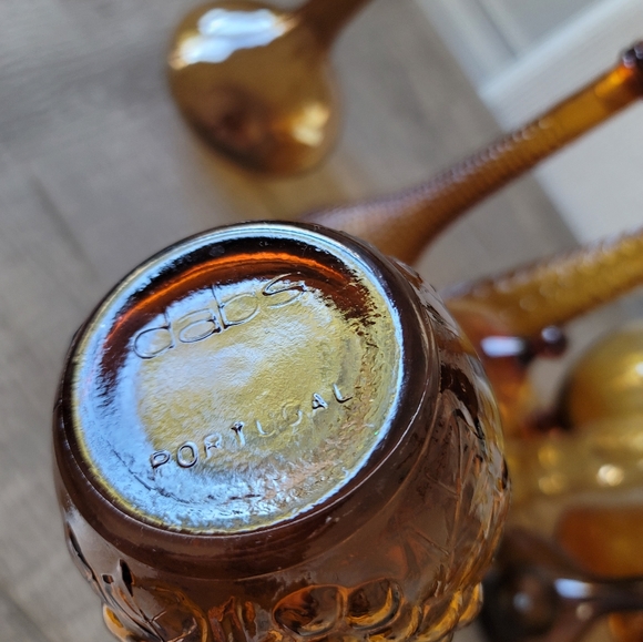 DABS PORTUGAL genie decanter bottle deep amber Harvest 17in - Picture 6 of 8